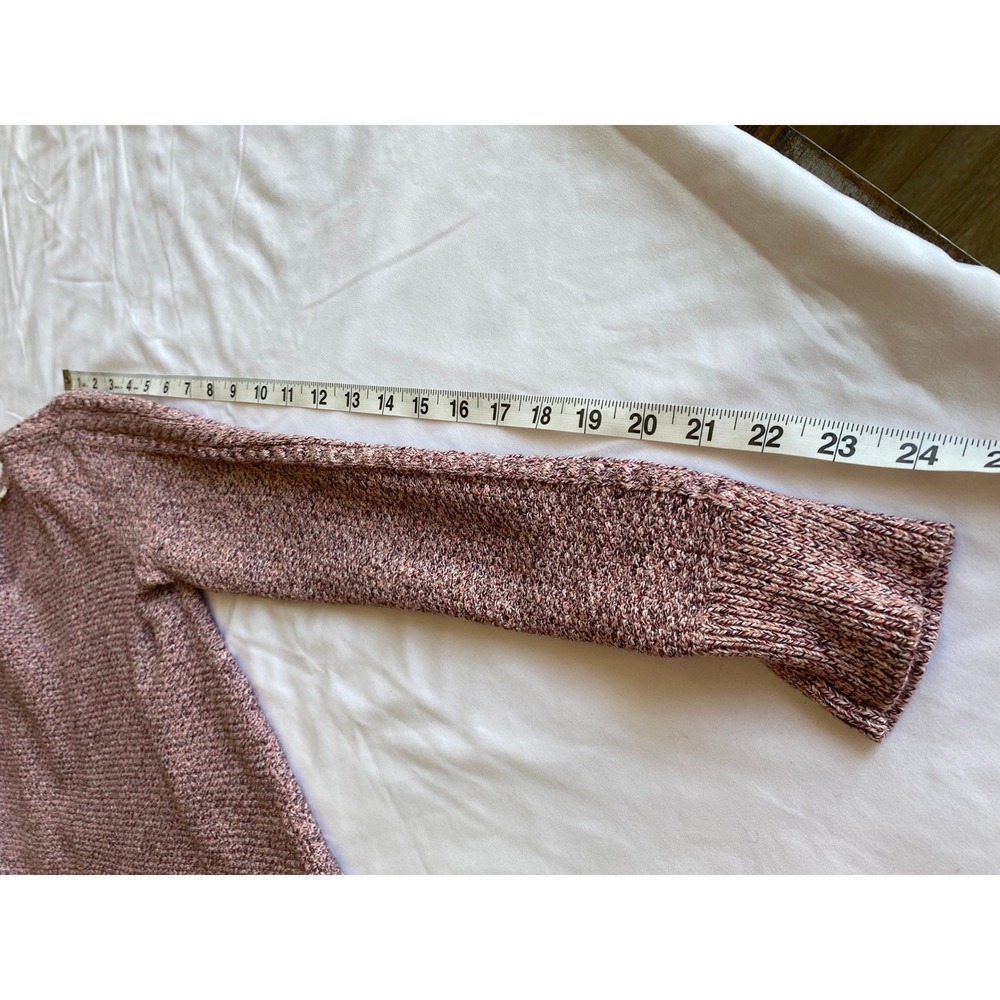 LOFT Women Marled Knit Cottagecore Sweater Size S Pink White - Picture 9 of 9